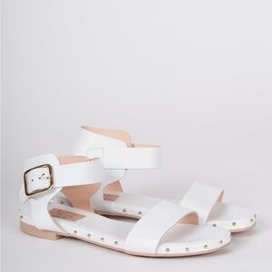 AGL SVEVA LEATHER SANDALS IN WHITE